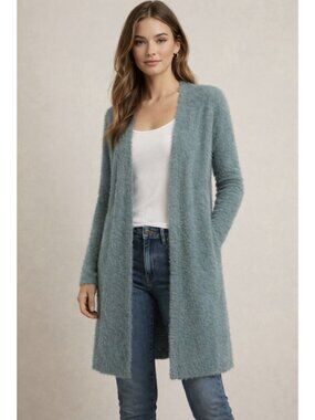 Scandal Italy Ella Soft Fuzzy Knit Loungewear Travel Cardigan Sweater OS NWT